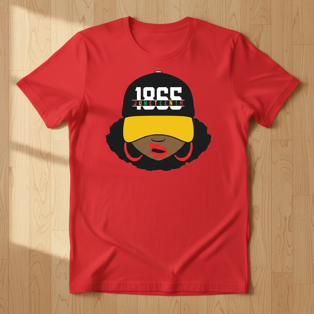 1855 Juneteenth Hat Red T-Shirt