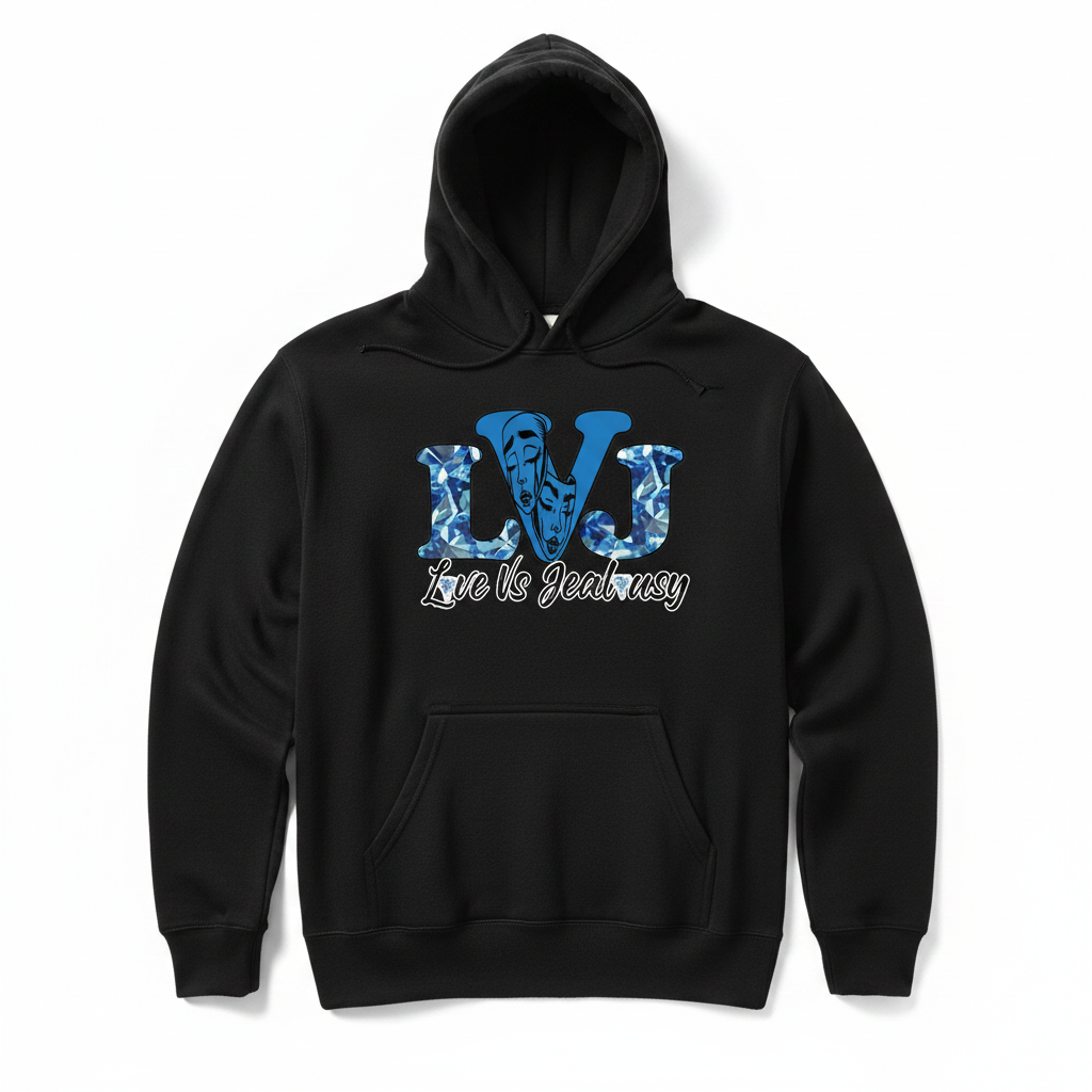 Love Vs Jealousy Hoodie Front - Black