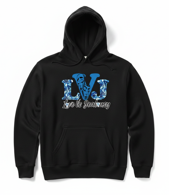 Love Vs Jealousy Hoodie Front - Black