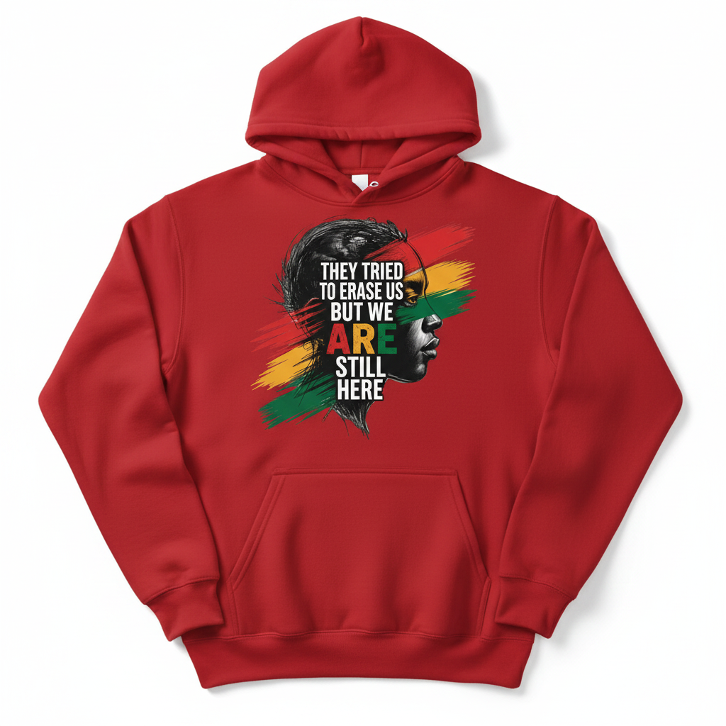 They Tried to Erase Us But We ARE Still Here Hoodie - Red