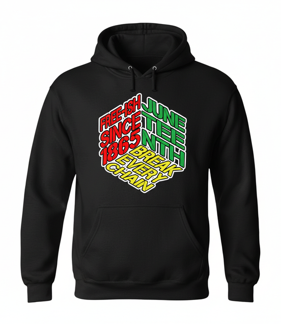 Juneteenth Black Hoodie Front View