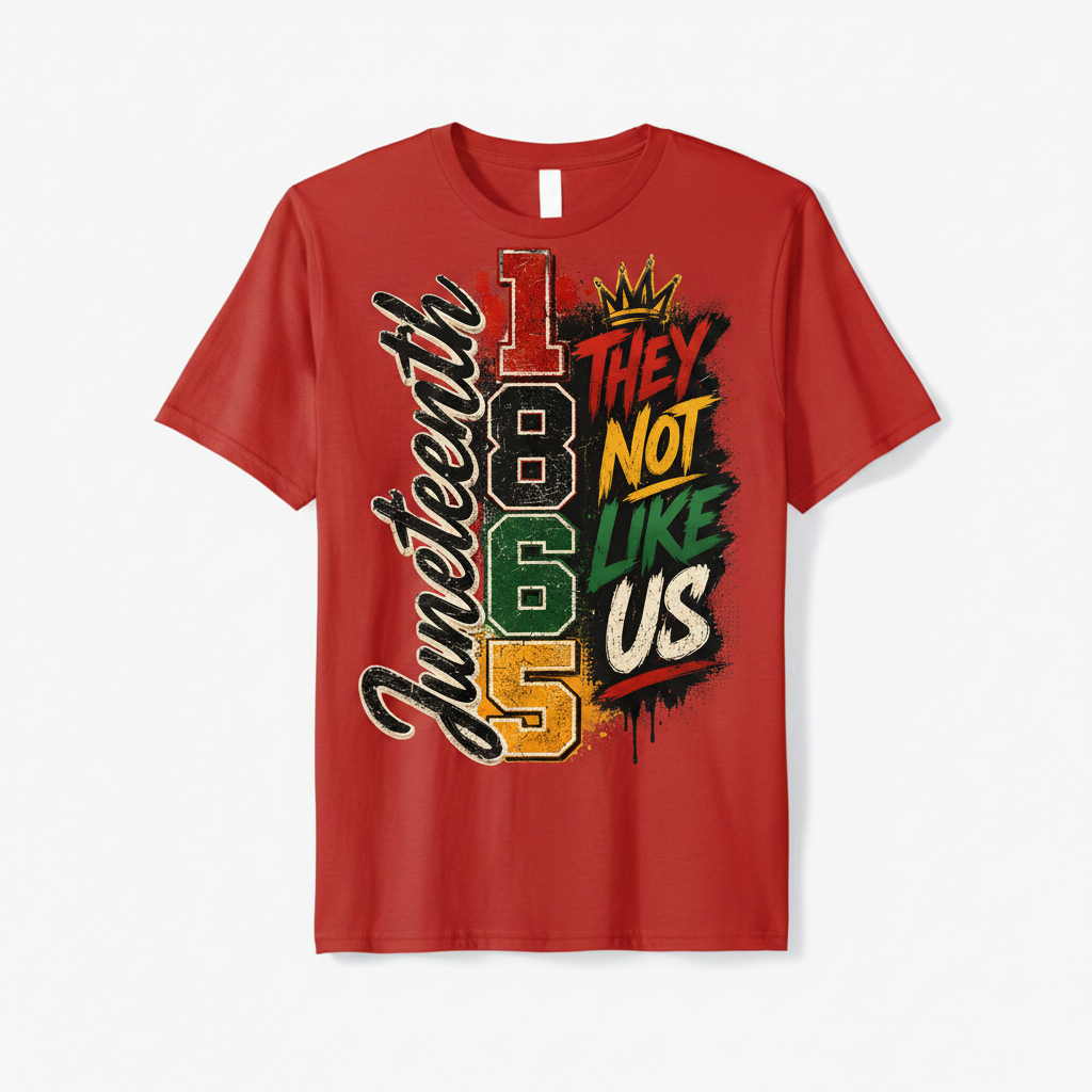 Juneteenth 1865 They Not Like Us Graphic Tee - Red