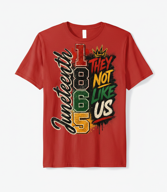 Juneteenth 1865 They Not Like Us Graphic Tee - Red
