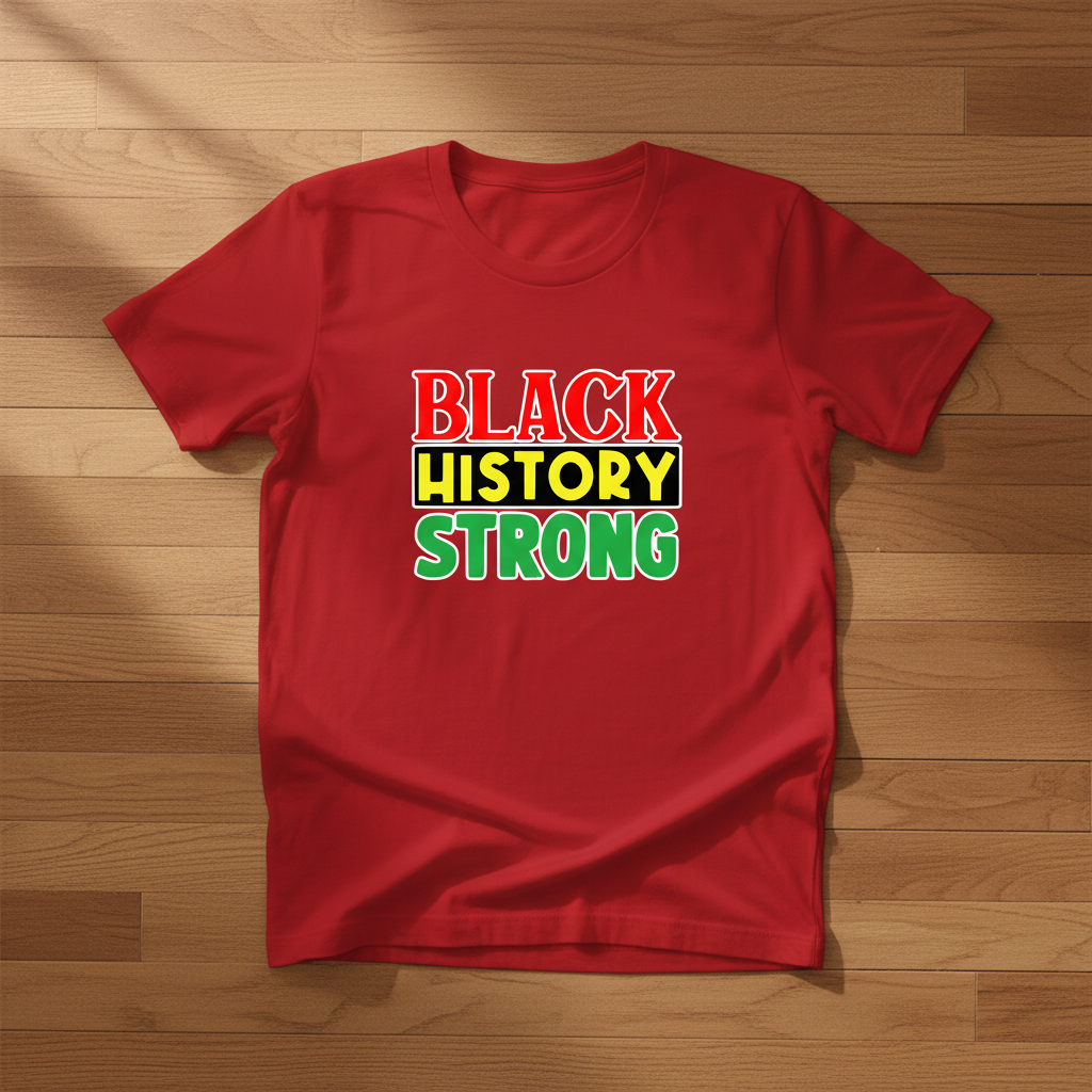 Black History Strong Red T-Shirt