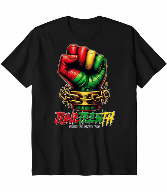 Juneteenth Free Ish Since 1865 Graphic Tee - Black
