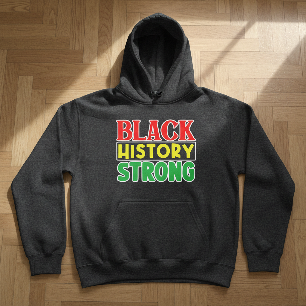Black History Strong Gray Hoodie