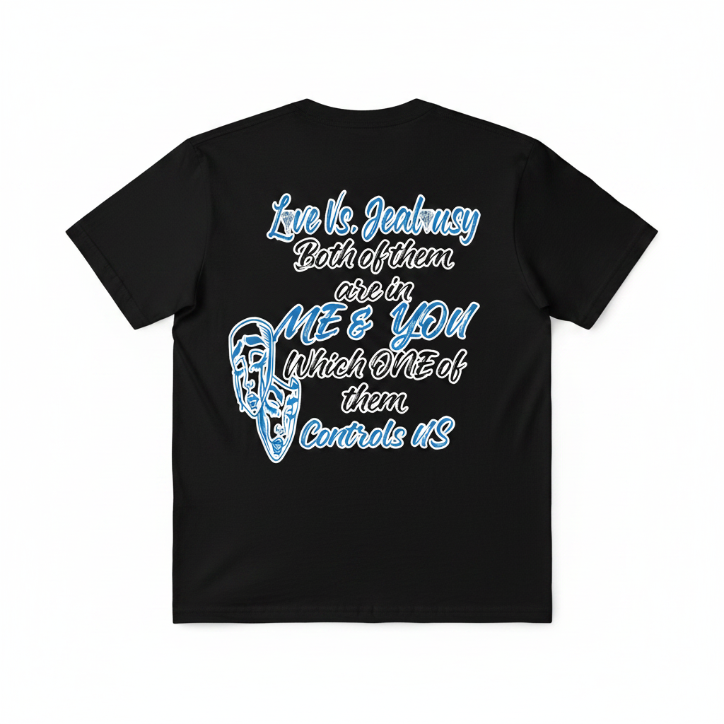 Love Vs Jealousy Graphic Tee Back - Black