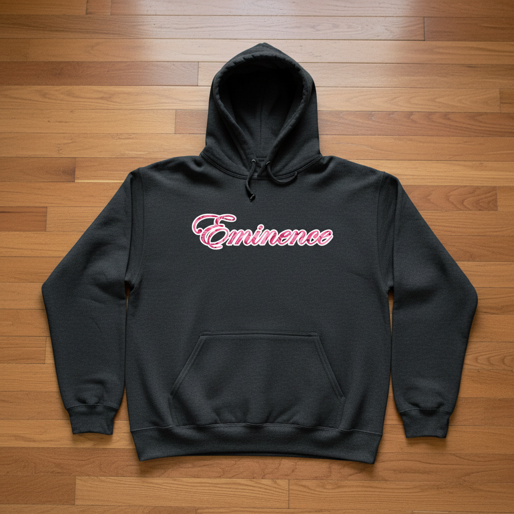 Eminence Pink Rose Lioness Gray Hoodie Front