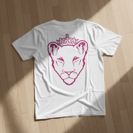 Eminence Purple Lioness White T-Shirt Back