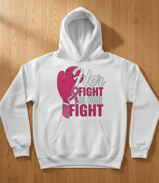 Her Fight Is Our Fight White Hoodie