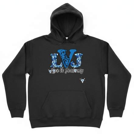 Love Vs Jealousy Hoodie Front - Dark Gray
