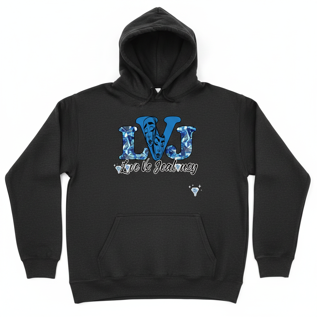 Love Vs Jealousy Hoodie Front - Dark Gray