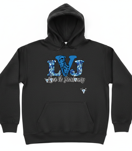 Love Vs Jealousy Hoodie Front - Dark Gray