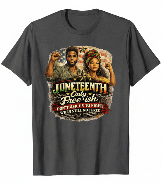 Juneteenth Free-ish Dark Gray T-Shirt