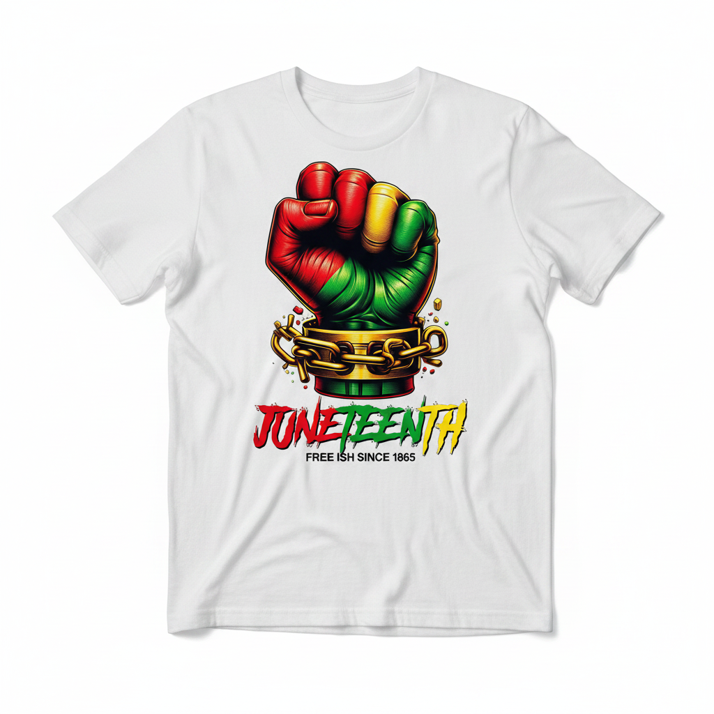 Juneteenth Free Ish Since 1865 Graphic Tee - White