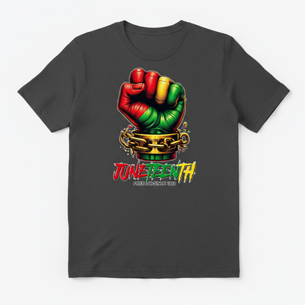 Juneteenth Free Ish Since 1865 Graphic Tee - Dark Gray