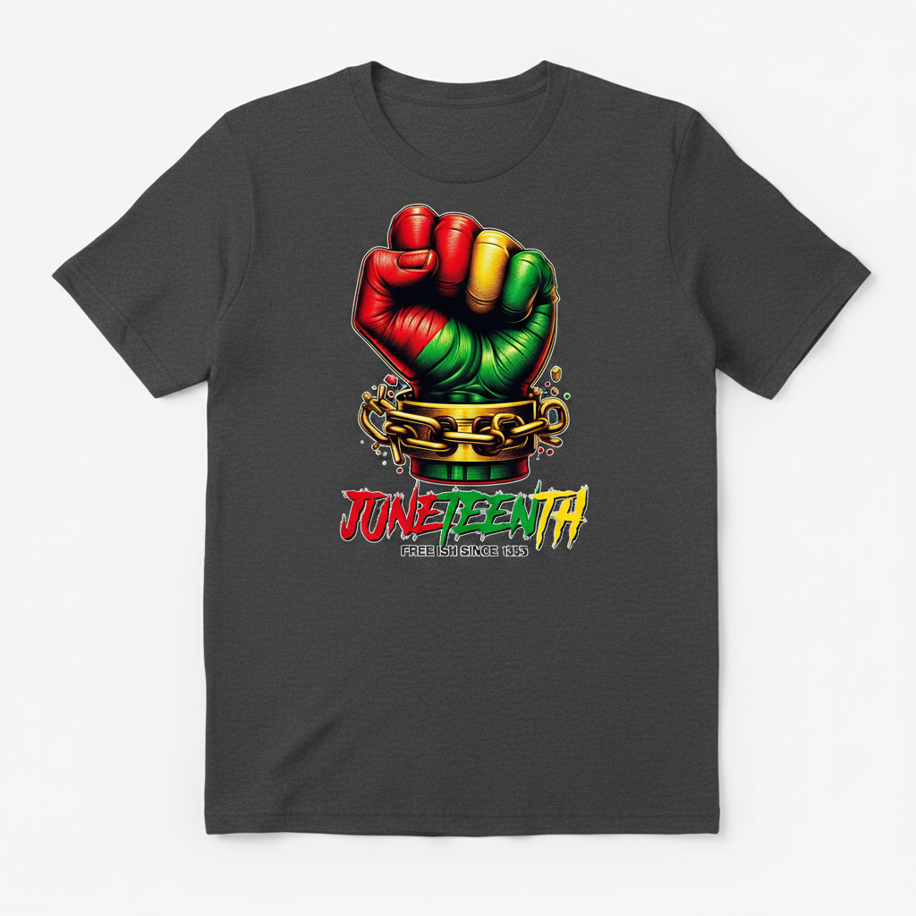 Juneteenth Free Ish Since 1865 Graphic Tee - Dark Gray