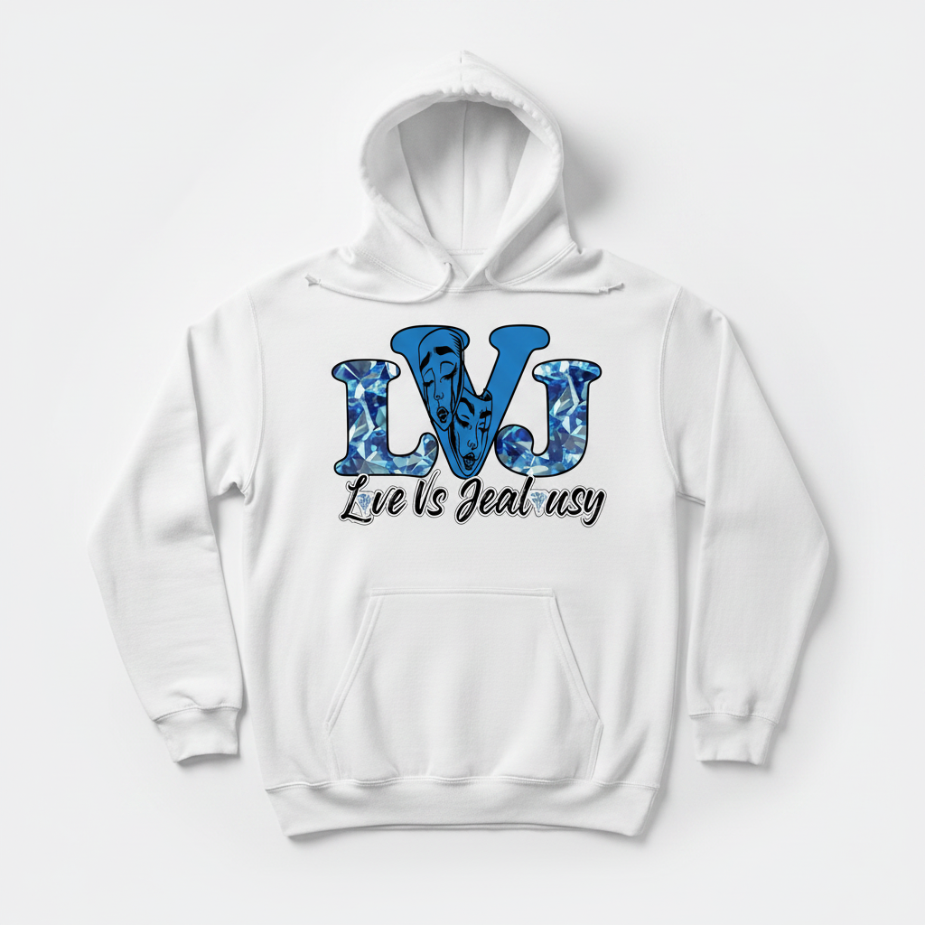 Love Vs Jealousy Hoodie Front - White