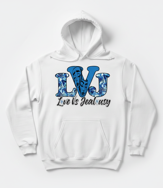 Love Vs Jealousy Hoodie Front - White