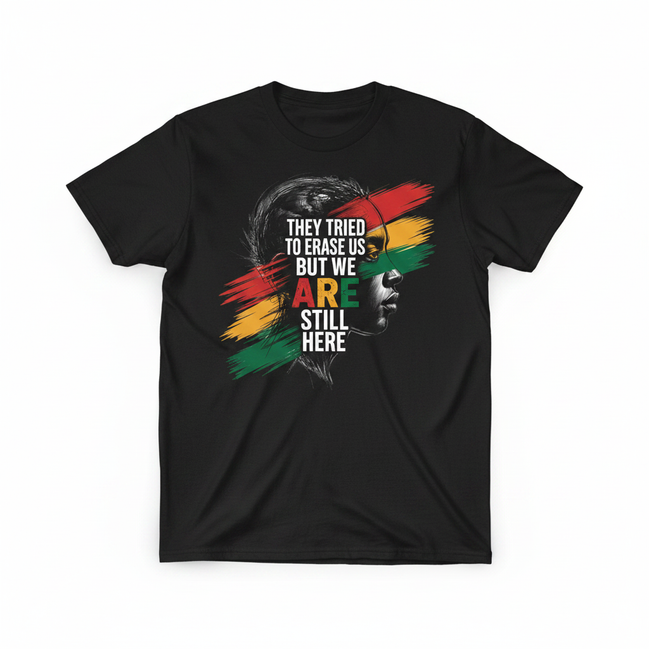 They Tried to Erase Us But We ARE Still Here Tee - Black