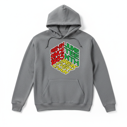 Juneteenth Gray Hoodie Front View