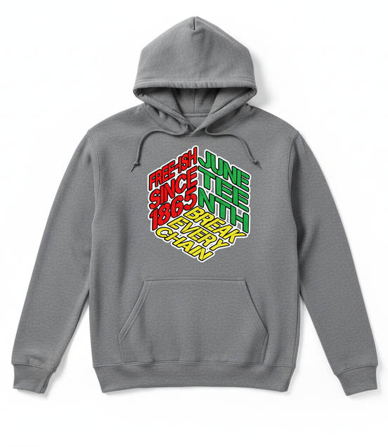 Juneteenth Gray Hoodie Front View