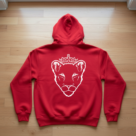 Eminence White Lioness Red Hoodie Back