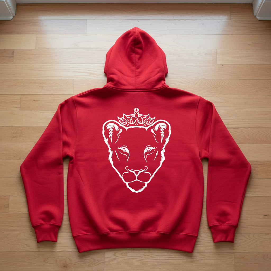 Eminence White Lioness Red Hoodie Back
