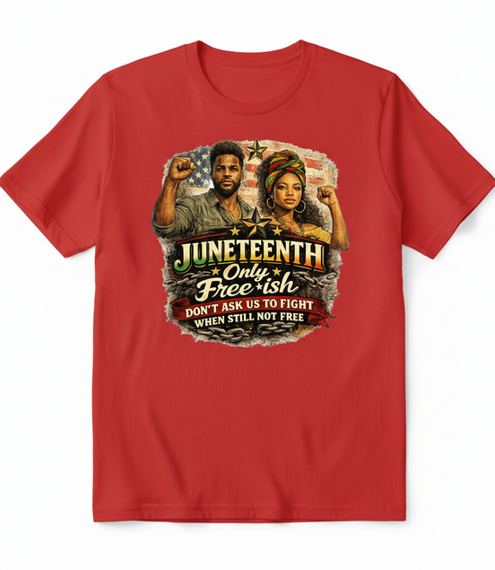 Juneteenth Free-ish Bright Red T-Shirt