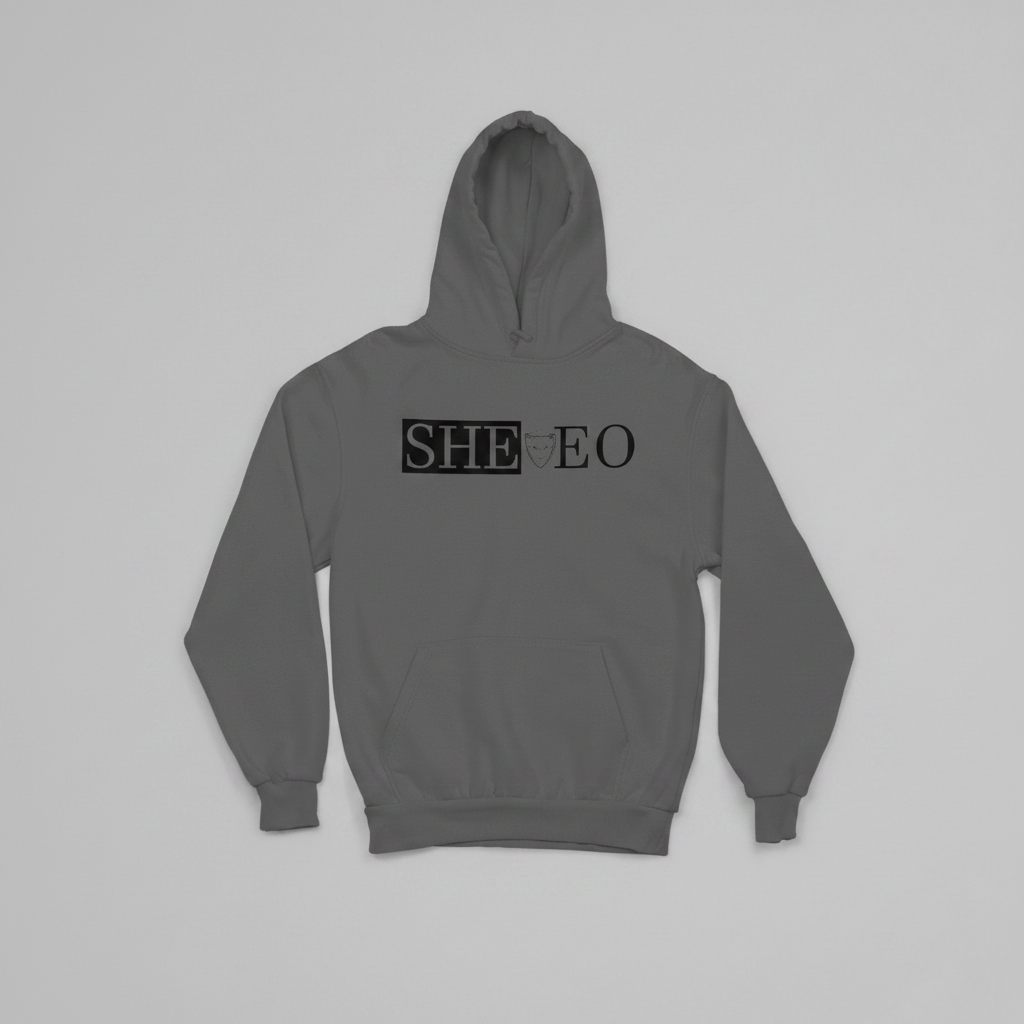 SHE*EO Lioness Hoodie - Gray/Black - Front View
