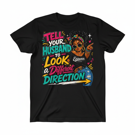 Tell Your Husband to Look a Different Direction Tee - Black