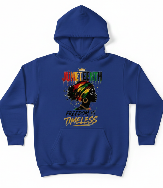 Juneteenth Freedom is Timeless Hoodie - Royal Blue