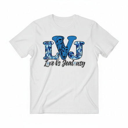 Love Vs Jealousy Graphic Tee Front - White
