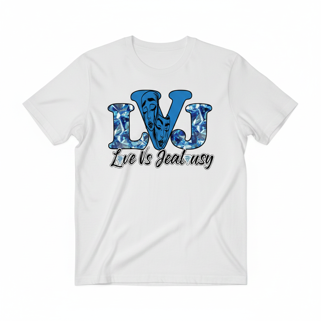 Love Vs Jealousy Graphic Tee Front - White