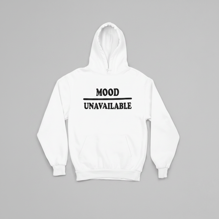 Mood – Unavailable Hoodie - White/Black - Front View