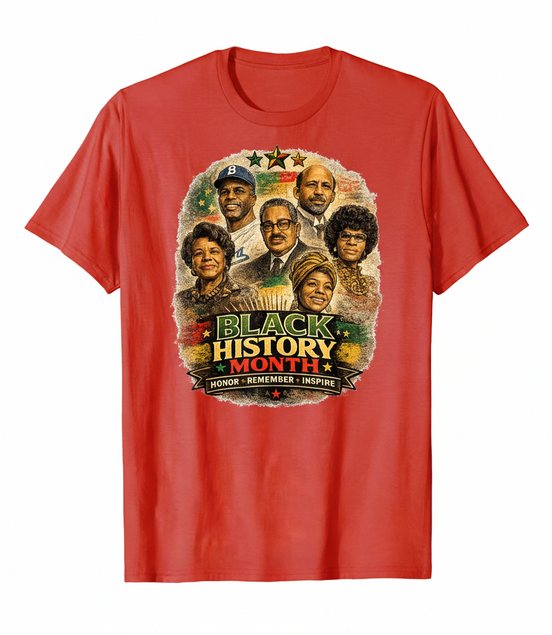 Black History Month Bright Red T-Shirt