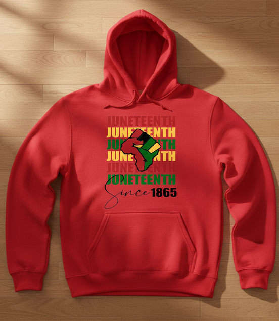 Juneteenth Since 1865 Red Hoodie