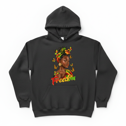 Freedom Afro Woman Hoodie - Dark Gray