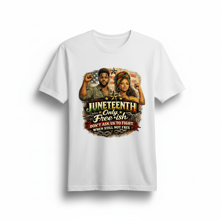 Juneteenth Only Free-ish White T-Shirt