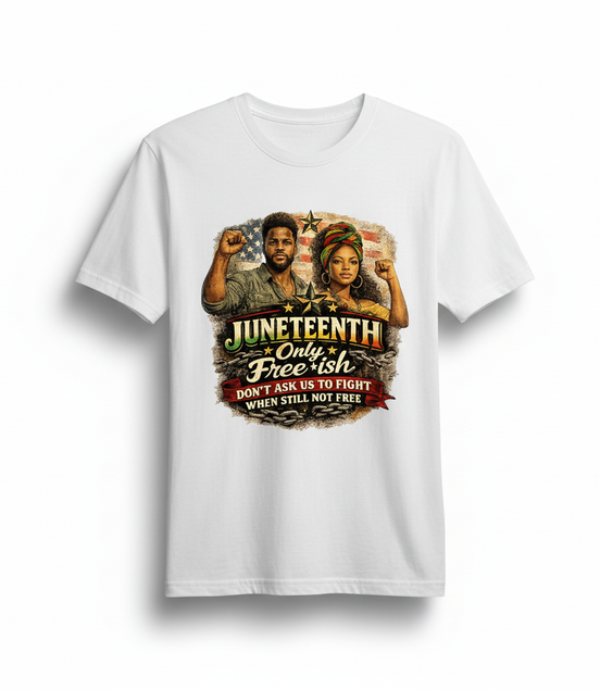 Juneteenth Only Free-ish White T-Shirt