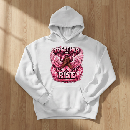 Together We Rise White Hoodie