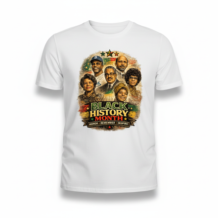 Black History Month White T-Shirt
