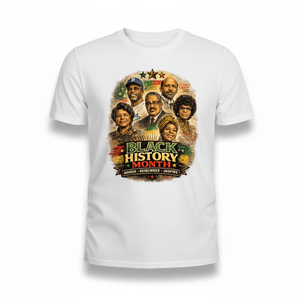 Black History Month White T-Shirt