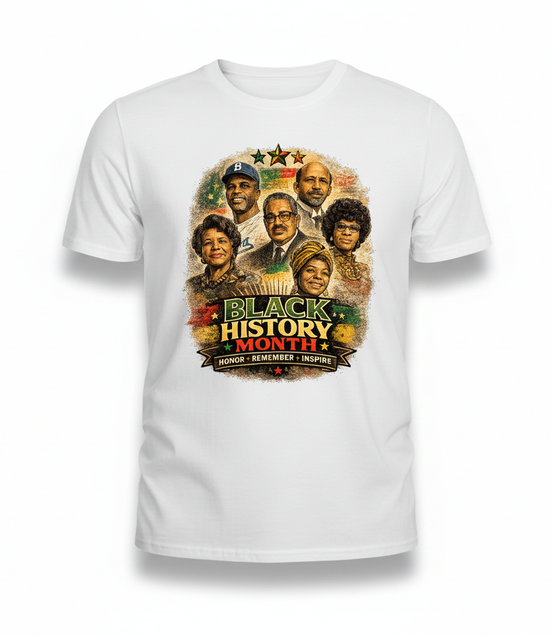 Black History Month White T-Shirt